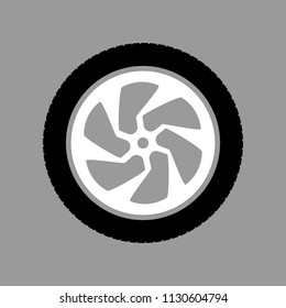 car wheel on a gray background vector art