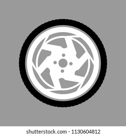 car wheel on a gray background vector art