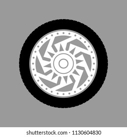 car wheel on a gray background vector art