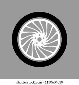 car wheel on a gray background vector art