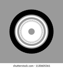 car wheel on a gray background vector art