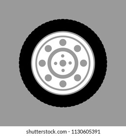 car wheel on a gray background vector art
