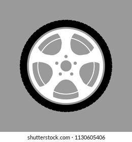 car wheel on a gray background vector art