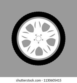 car wheel on a gray background vector art