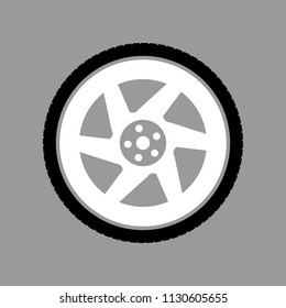 car wheel on a gray background vector art