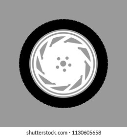 car wheel on a gray background vector art