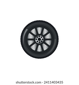 Car wheel on white background