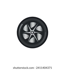 Car wheel on white background