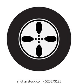 car wheel on white background