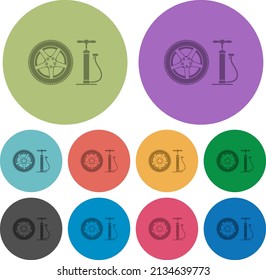 Autorad und Pumpe dunkler, flache Symbole auf farbigem Hintergrund