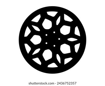 Car wheel rim cover silhouette vector art