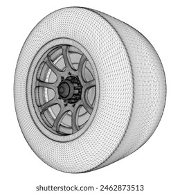 Car Wheel Rim Hub Tire Vector 20. Illustration Isolated On White Background. A Vector Illustration Of Car Wheel.