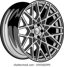 car wheel rim vector illustration