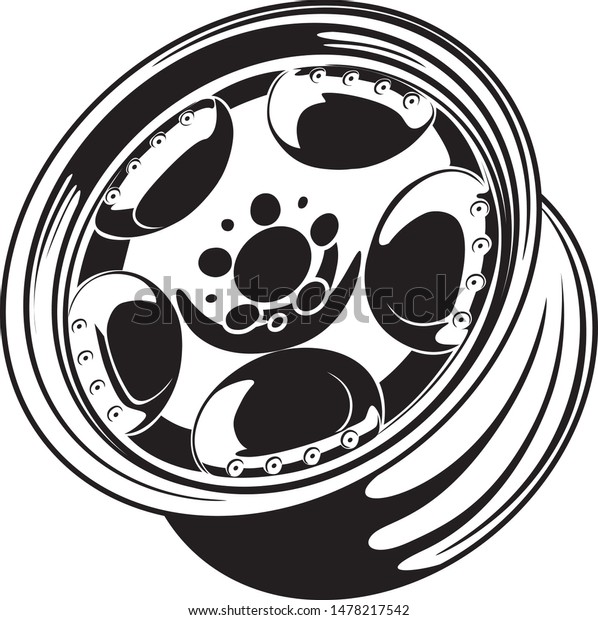 car wheel rim\
vector silhouette, icon, logo, monochrome, color in black and\
transparent for conceptual\
design