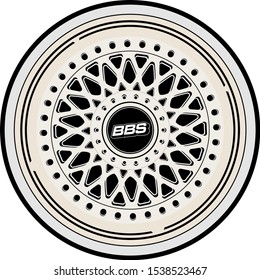 Car wheel and rims. Vector illustration