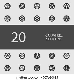Car Wheel Set Flat Icons Simple Stock Vector (Royalty Free) 707620915 ...