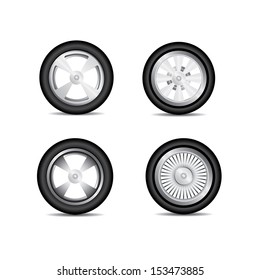 car wheel set vector illustration isolated on white background
