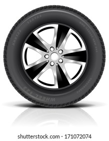 Car wheel. Shadows and reflections are in the separate layers.