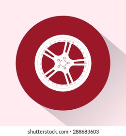 Car wheel sign icon, vector illustration. Flat design style