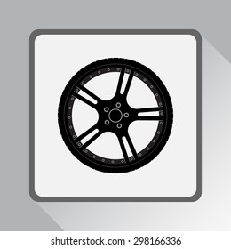 Car wheel sign icon, vector illustration. Flat design style