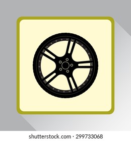 Car wheel sign icon, vector illustration. Flat design style