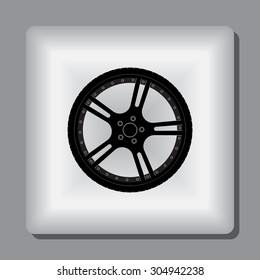 Car wheel sign icon, vector illustration. Flat design style