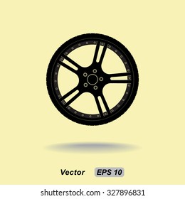 Car wheel sign icon, vector illustration. Flat design style