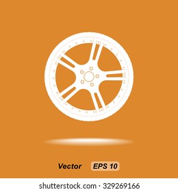 Car wheel sign icon, vector illustration. Flat design style