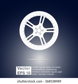 Car wheel sign icon, vector illustration. Flat design style