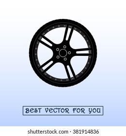 Car wheel sign icon, vector illustration. Flat design style