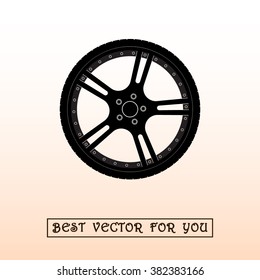 Car wheel sign icon, vector illustration. Flat design style