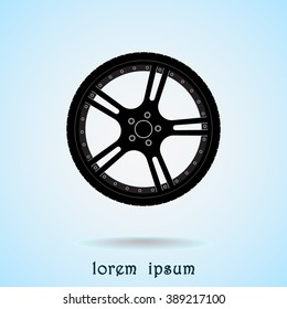 Car wheel sign icon, vector illustration. Flat design style
