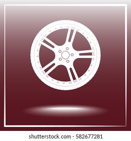 Car wheel sign icon, vector illustration. Flat design style