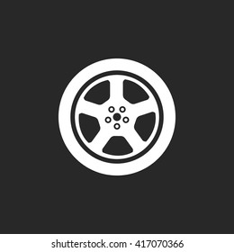 Car wheel sign simple icon on  background