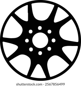 car wheel silhouette style icon design, Vehicle automobile auto part auto part and auto theme Vector illustration