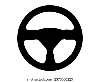 Car wheel silhouette vector art white background