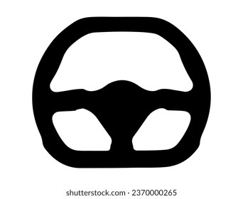 Silución de la rueda del coche arte vectorial fondo blanco