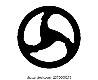 Car wheel silhouette vector art white background
