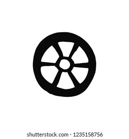 car wheel silhouette vector. isolated object.