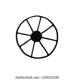 car wheel silhouette vector. isolated object.