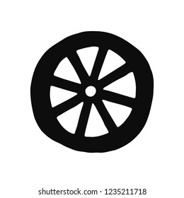 car wheel silhouette vector. isolated object.