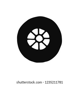 car wheel silhouette vector. isolated object.