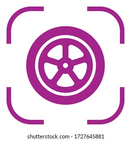 Car wheel simple icon. Flat desing