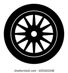 Car wheel. Simple vector icon.