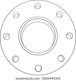 Car wheel spacer technical drawing CAD stylized industrial component