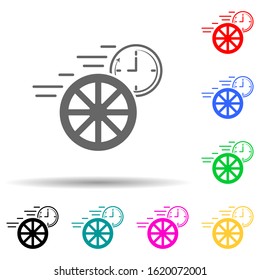 car wheel speed multi color style icon. Simple glyph, flat vector of speed icons for ui and ux, website or mobile application