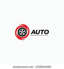 Car wheel spinning simple flat logo. Tire spinning icon, sign, symbol vector illustration