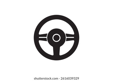 Car wheel steering icon vector silhouette illustration