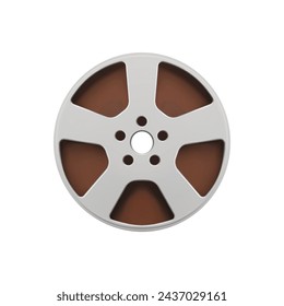 Car wheel tire automobile balancing maintenance protect repair service 3d icon realistic vector illustration. Auto mechanic metallic protection automotive transportation tyre disk alloy rim side view