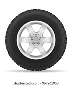 car wheel tire from the disk vector illustration isolated on white background